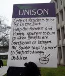 Salford Council Cuts Meeting Protest